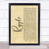 The Grateful Dead Ripple Rustic Script Song Lyric Quote Music Print