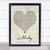 Professor Green Lullaby Script Heart Song Lyric Quote Music Print
