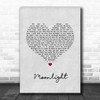 Ariana Grande Moonlight Grey Heart Song Lyric Quote Music Print