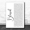 Daniel Caesar Blessed White Script Song Lyric Quote Music Print