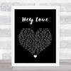 Stevie Wonder Hey Love Black Heart Song Lyric Quote Music Print