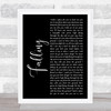 Joshua Radin Falling Black Script Song Lyric Quote Music Print