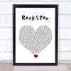 Post Malone Rockstar White Heart Song Lyric Quote Music Print