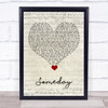 Rob Thomas Someday Script Heart Song Lyric Quote Music Print