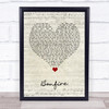 The Hunna Bonfire Script Heart Song Lyric Quote Music Print