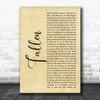 Volbeat Fallen Rustic Script Song Lyric Quote Music Print Volbeat Fallen Rustic Script Song Lyric Quote Music Print