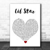 Kelis Lil Star White Heart Song Lyric Quote Music Print