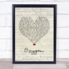 Catfish And The Bottlemen Oxygen Script Heart Song Lyric Quote Music Print