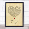 Michael Nesmith Tanya Vintage Heart Song Lyric Quote Music Print
