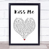 New Found Glory Kiss Me White Heart Song Lyric Quote Music Print