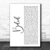 Gavin DeGraw Belief White Script Song Lyric Quote Music Print