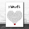 Cheryl Cole 3 Words White Heart Song Lyric Quote Music Print