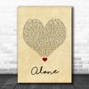 Jessie Ware Alone Vintage Heart Song Lyric Quote Music Print