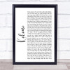 Beach Boys Kokomo White Script Song Lyric Quote Music Print