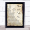 Newsong When God Made You Man Lady Dancing Song Lyric Music Wall Art Print