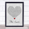 Lady Gaga The Cure Grey Heart Song Lyric Quote Music Print