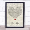 Bastille Warmth Script Heart Song Lyric Quote Music Print