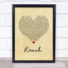 S Club 7 Reach Vintage Heart Song Lyric Quote Music Print