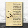 Sixx AM Smile Rustic Script Song Lyric Quote Music Print