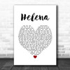 My Chemical Romance Helena White Heart Song Lyric Quote Music Print