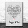 New Found Glory Kiss Me Grey Heart Song Lyric Quote Music Print