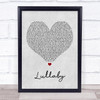 Professor Green Lullaby Grey Heart Song Lyric Quote Music Print