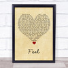 Robbie Williams Feel Vintage Heart Song Lyric Quote Music Print