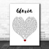 Laura Branigan Gloria White Heart Song Lyric Quote Music Print