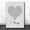 Ariana Grande 7 Rings Grey Heart Song Lyric Quote Music Print