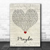 James Arthur Maybe Script Heart Song Lyric Quote Music Print