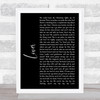Taylor Swift Lover Black Script Song Lyric Quote Music Print