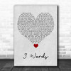 Cheryl Cole 3 Words Grey Heart Song Lyric Quote Music Print