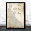 Roger Waters Wait For Her Song Lyric Man Lady Dancing Music Wall Art Print