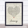 Marvin Gaye Sunny Script Heart Song Lyric Quote Music Print