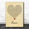 Katy Perry Roar Vintage Heart Song Lyric Quote Music Print