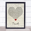 Little Mix Touch Script Heart Song Lyric Quote Music Print
