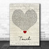 Little Mix Touch Script Heart Song Lyric Quote Music Print