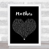 Pink Floyd Mother Black Heart Song Lyric Quote Music Print