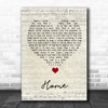 Simply Red Home Script Heart Song Lyric Quote Music Print