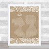 Beyoncé Halo Burlap & Lace Song Lyric Quote Music Print