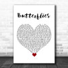 Scouting For Girls Butterflies White Heart Song Lyric Quote Music Print