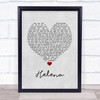 My Chemical Romance Helena Grey Heart Song Lyric Quote Music Print