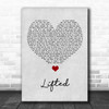 Lighthouse Family Lifted Grey Heart Song Lyric Quote Music Print