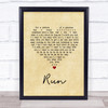 Lighthouse Family Run Vintage Heart Song Lyric Quote Music Print