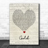 Beverley Knight Gold Script Heart Song Lyric Quote Music Print