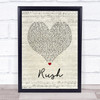 Lewis Capaldi Rush Script Heart Song Lyric Quote Music Print