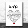 Lionel Richie Hello White Heart Song Lyric Quote Music Print