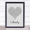 Foo Fighters Wheels Grey Heart Song Lyric Quote Music Print