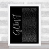 DVBBS GOMF Black Script Song Lyric Quote Music Print