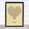 WSTRN In2 Vintage Heart Song Lyric Quote Music Print